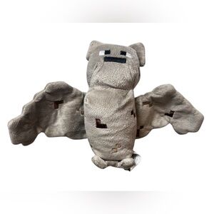 Minecraft Gray Bat Plush 2014 Jazwares Mojang 7" Stuffed Animal Halloween decor